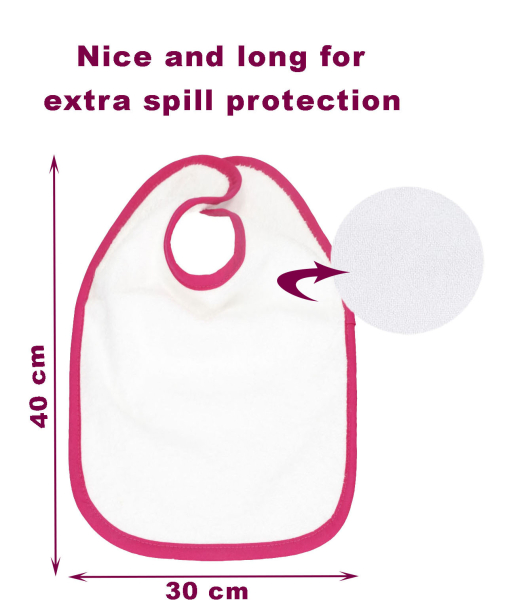 Bib white, pink border, size: 30x40 cm by Betz